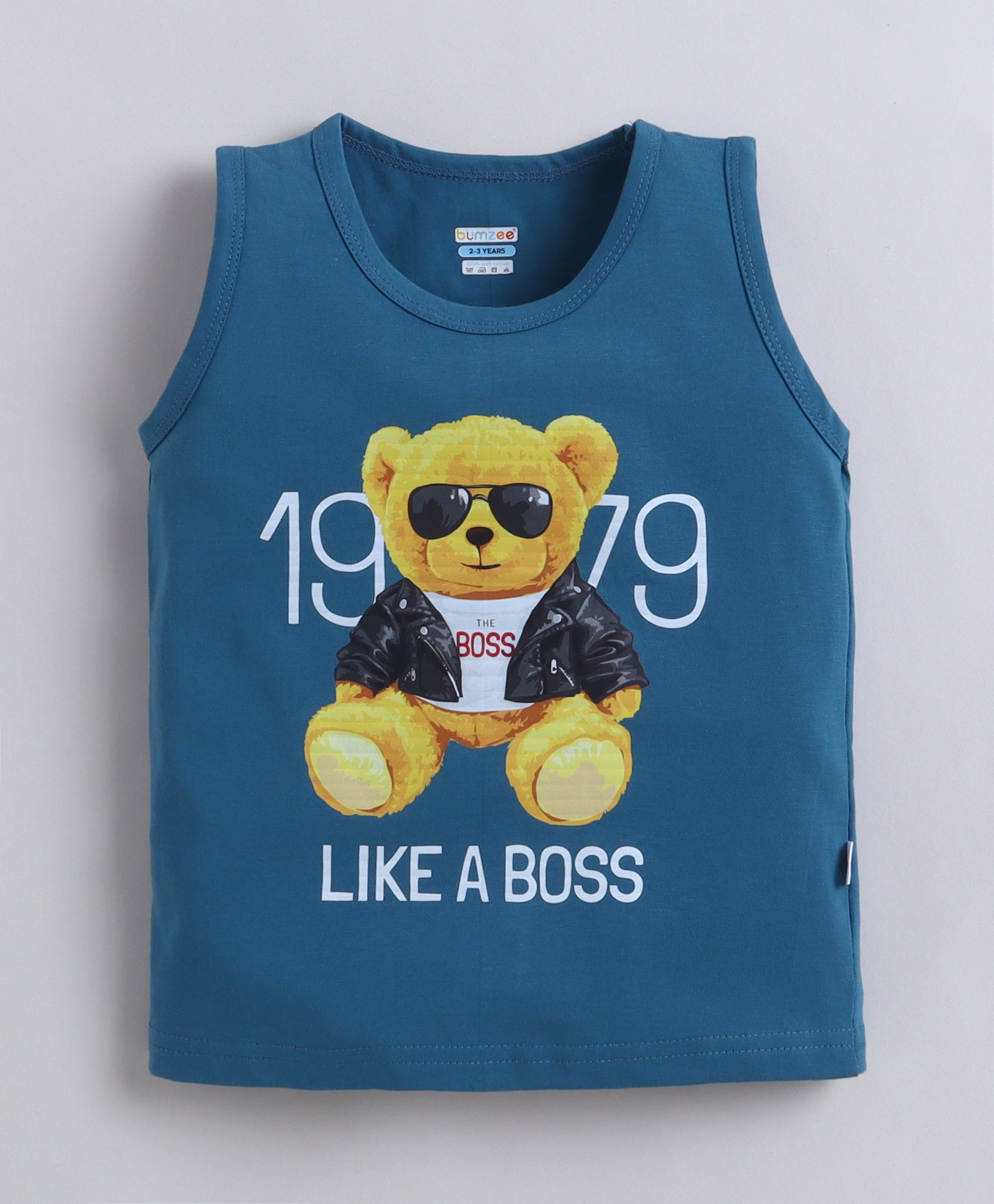 BUMZEE Teal & Yellow Boys Sleeveless T-Shirt & Short Set