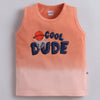 BUMZEE Orange & Navy Boys Sleeveless T-Shirt & Short Set