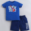 BUMZEE Blue & Navy Boys Half Sleeves T-Shirt & Short Set