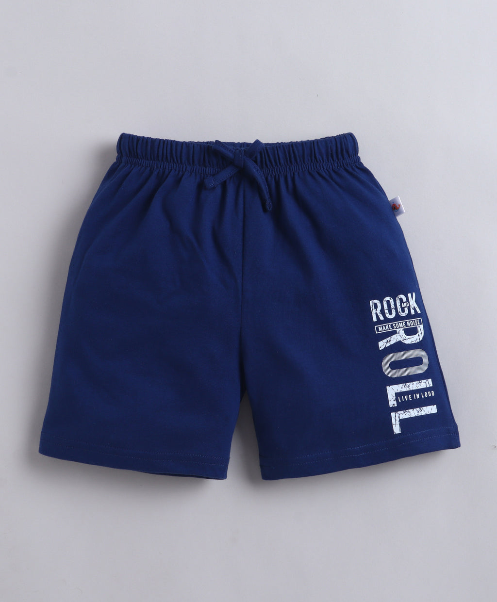 Blue & Navy Graphic Print T-Shirt & Short Set, Half Sleeves