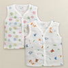 Boys Sleeveless Pure Cotton Muslin Jabla White Pack of 2