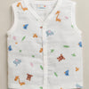Boys Sleeveless Pure Cotton Muslin Jabla White Pack of 2