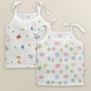 Boys Sleeveless Pure Cotton Muslin Knot Jabla White Pack of 2