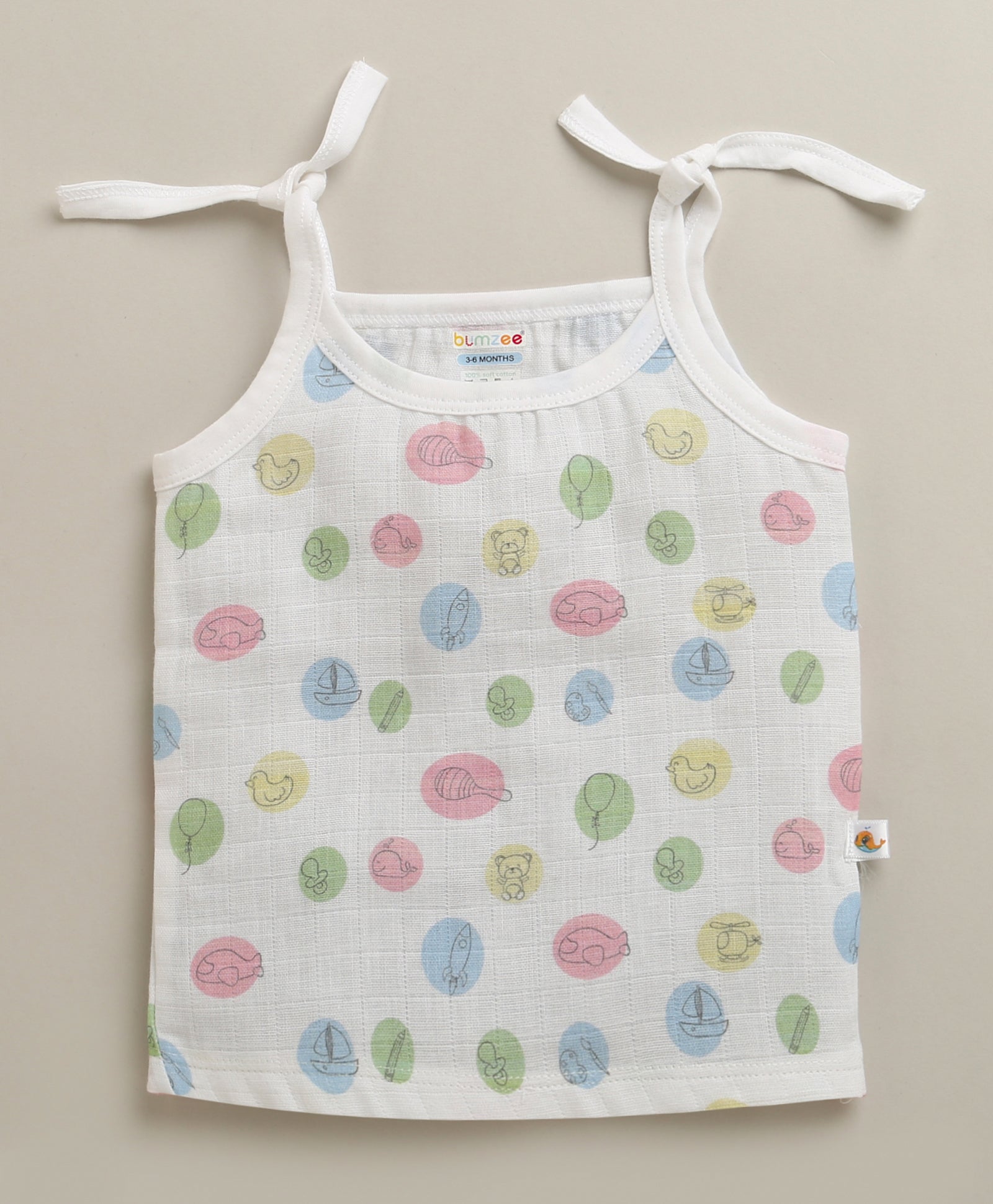Boys Sleeveless Pure Cotton Muslin Knot Jabla White Pack of 2