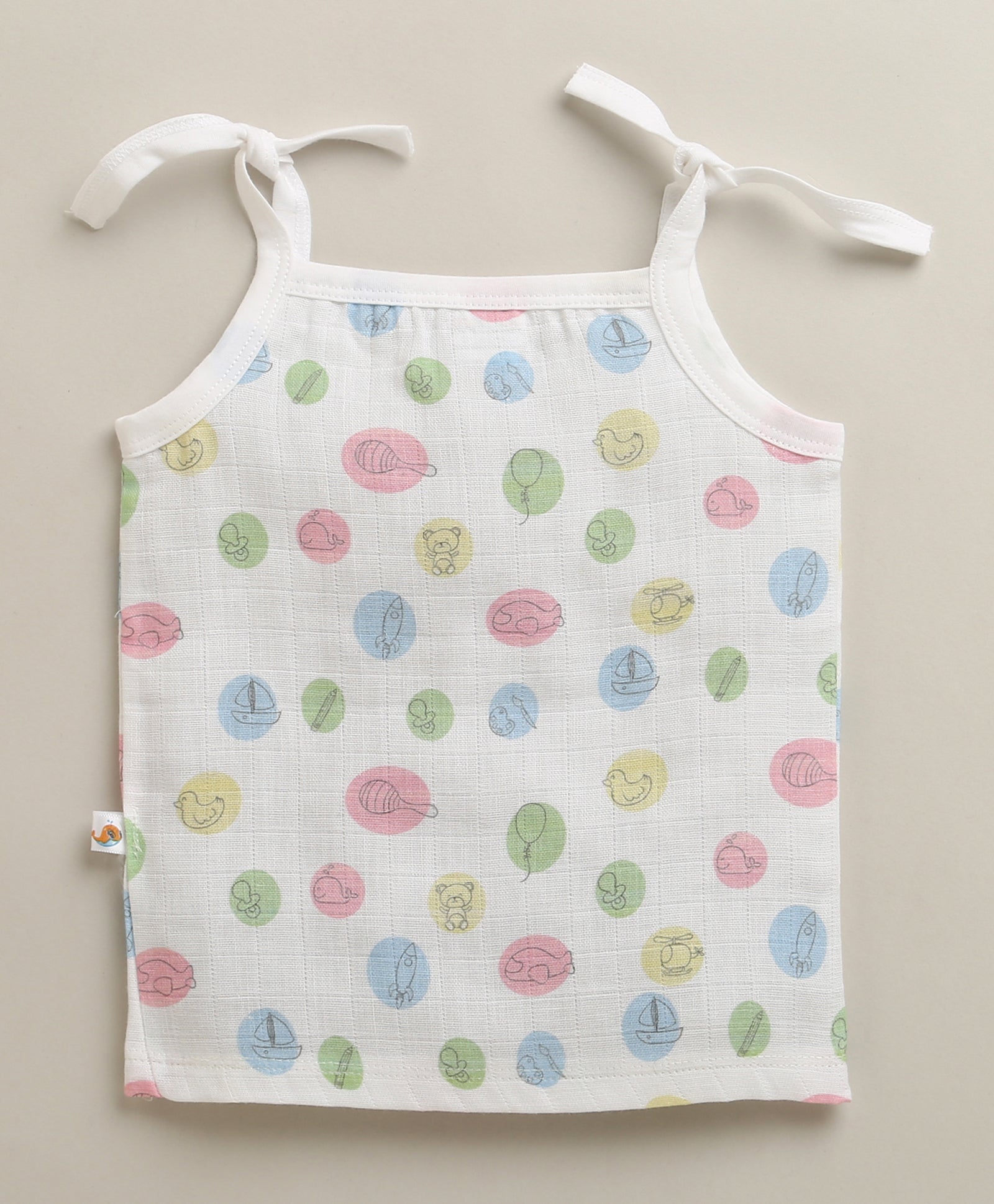 Boys Sleeveless Pure Cotton Muslin Knot Jabla White Pack of 2