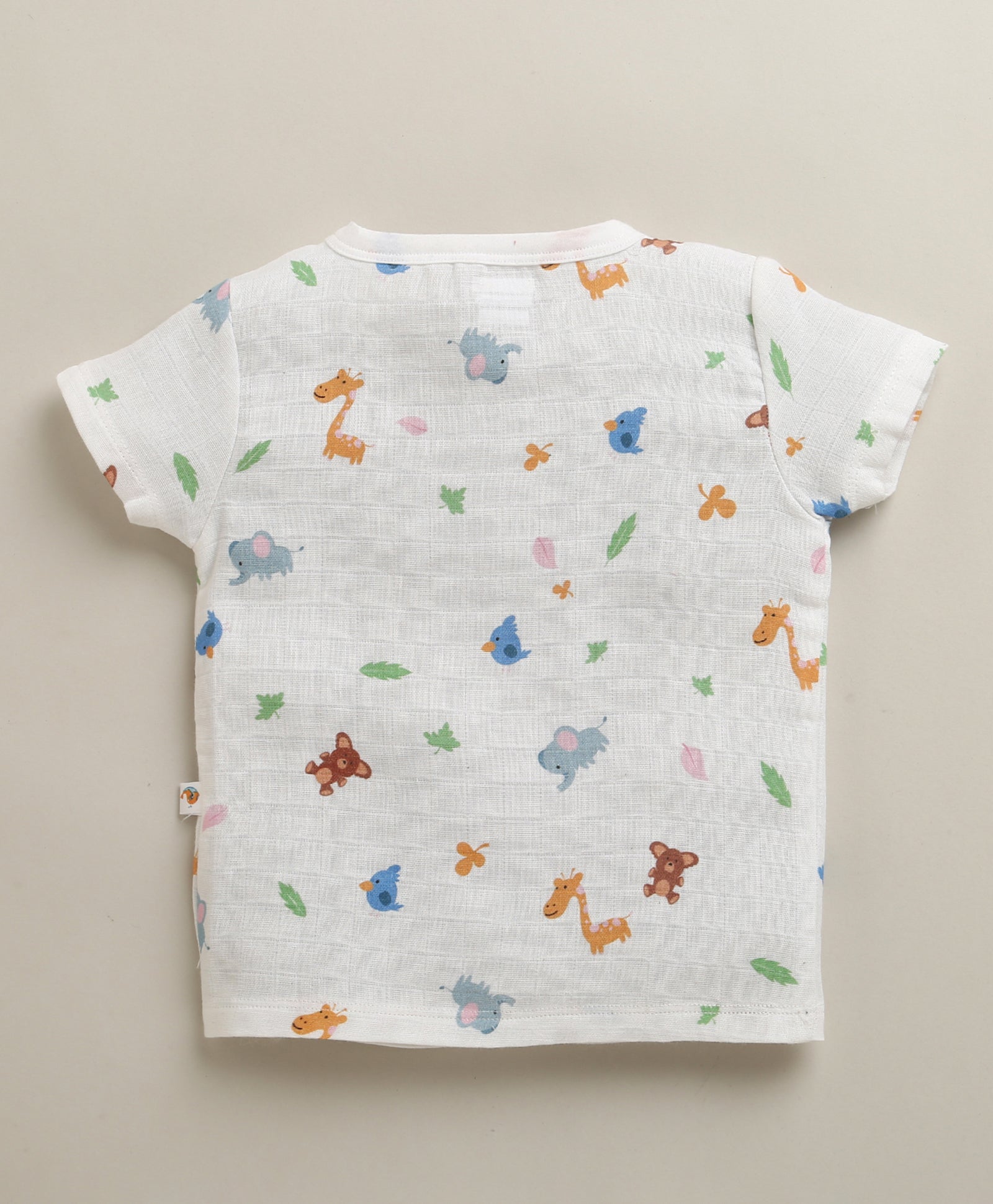 White Baby Boys Half Sleeves Pure Cotton Muslin Jabla & Short Set