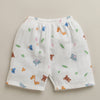 White Baby Boys Half Sleeves Pure Cotton Muslin Jabla & Short Set