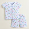 White Baby Boys Half Sleeves Pure Cotton Muslin Jabla & Short Set