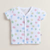 White Baby Boys Half Sleeves Pure Cotton Muslin Jabla & Short Set