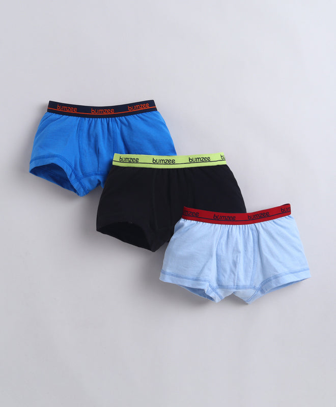 Black & Blue Boys Compact Cotton Trunks Pack of 3