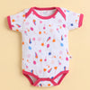 Pink & White Girls Half Sleeves Bodysuit Pack Of 3