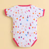 Pink & White Girls Half Sleeves Bodysuit Pack Of 3