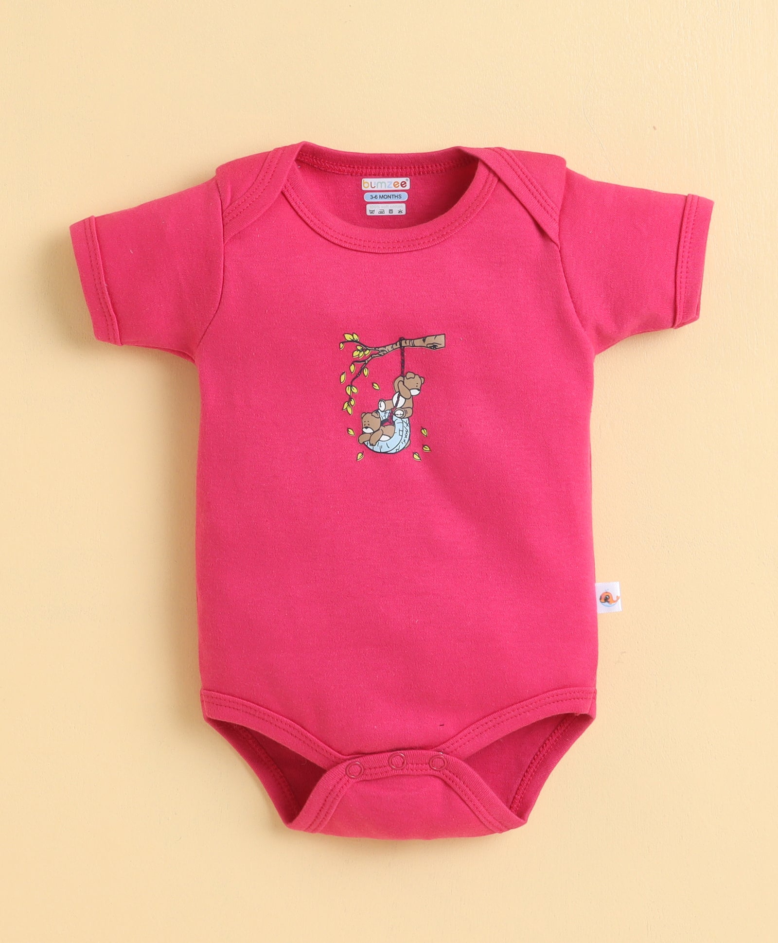 Pink & White Girls Half Sleeves Bodysuit Pack Of 3