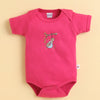 Pink & White Girls Half Sleeves Bodysuit Pack Of 3