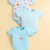 Mint & White Boys Half Sleeves Bodysuit Pack Of 3