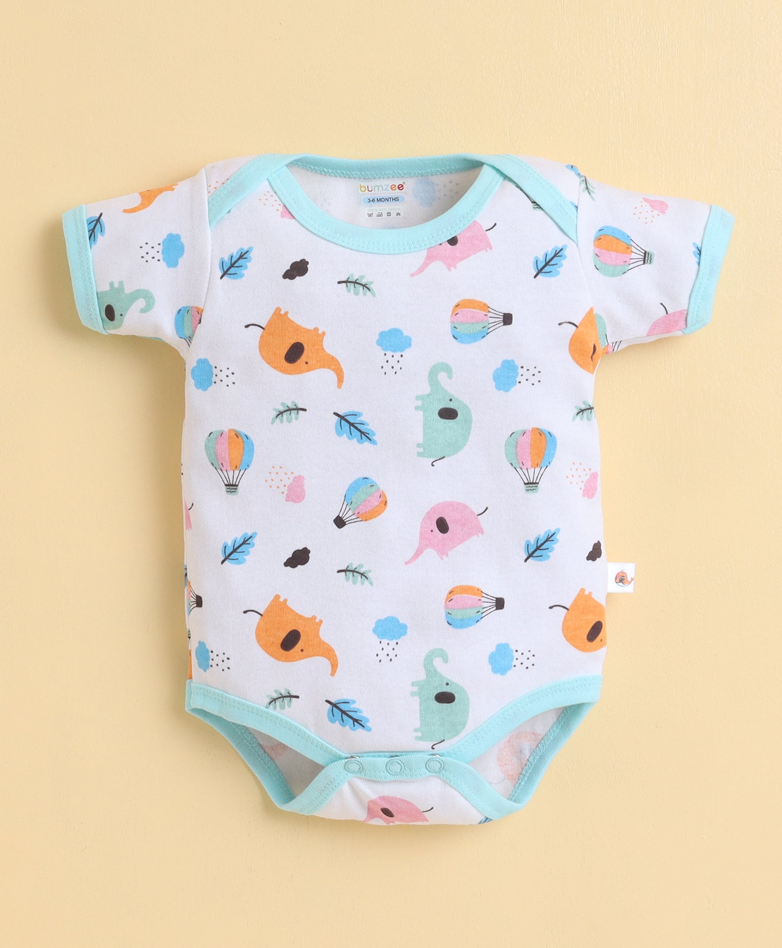 Mint & White Boys Half Sleeves Bodysuit Pack Of 3