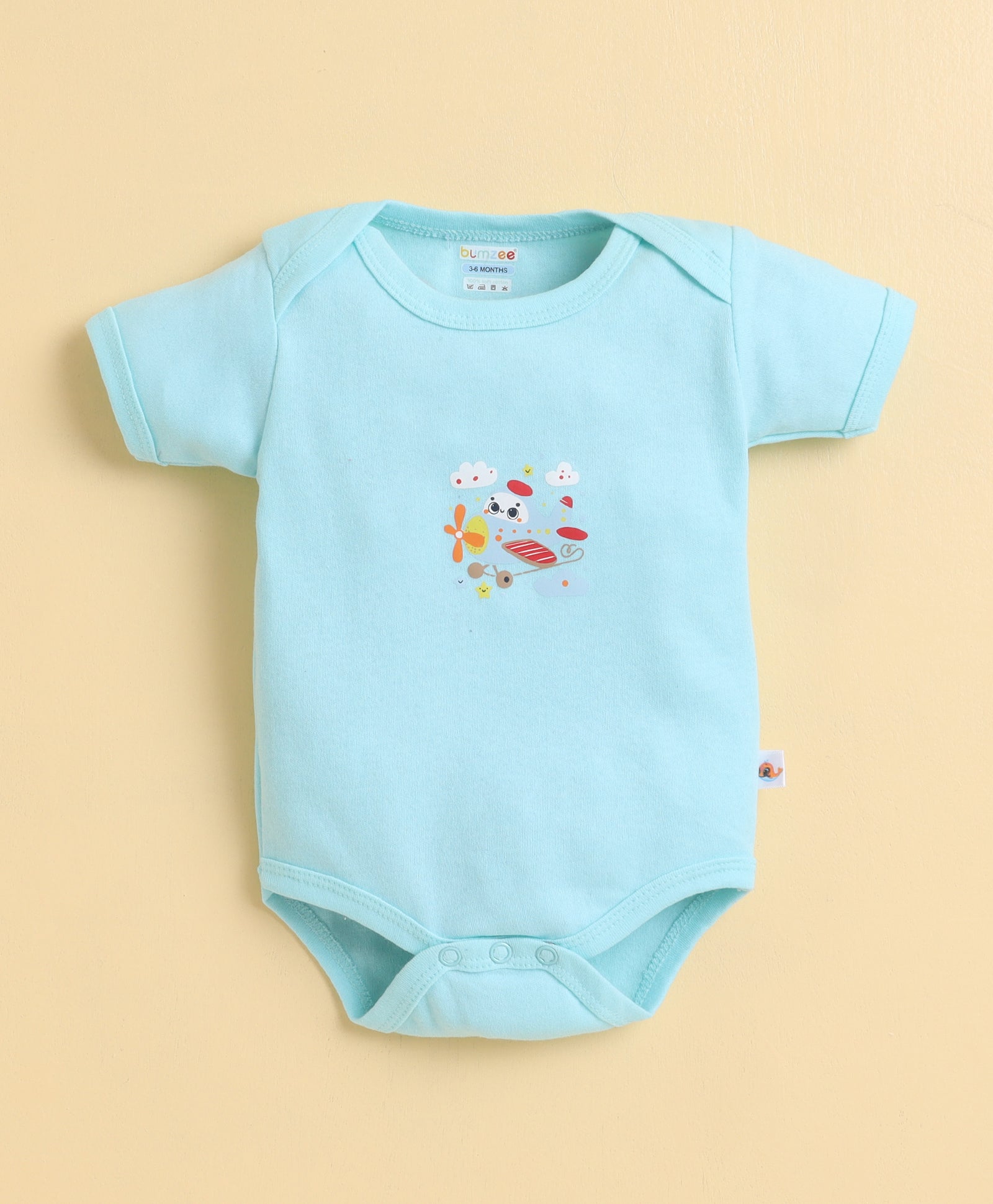 Mint & White Boys Half Sleeves Bodysuit Pack Of 3