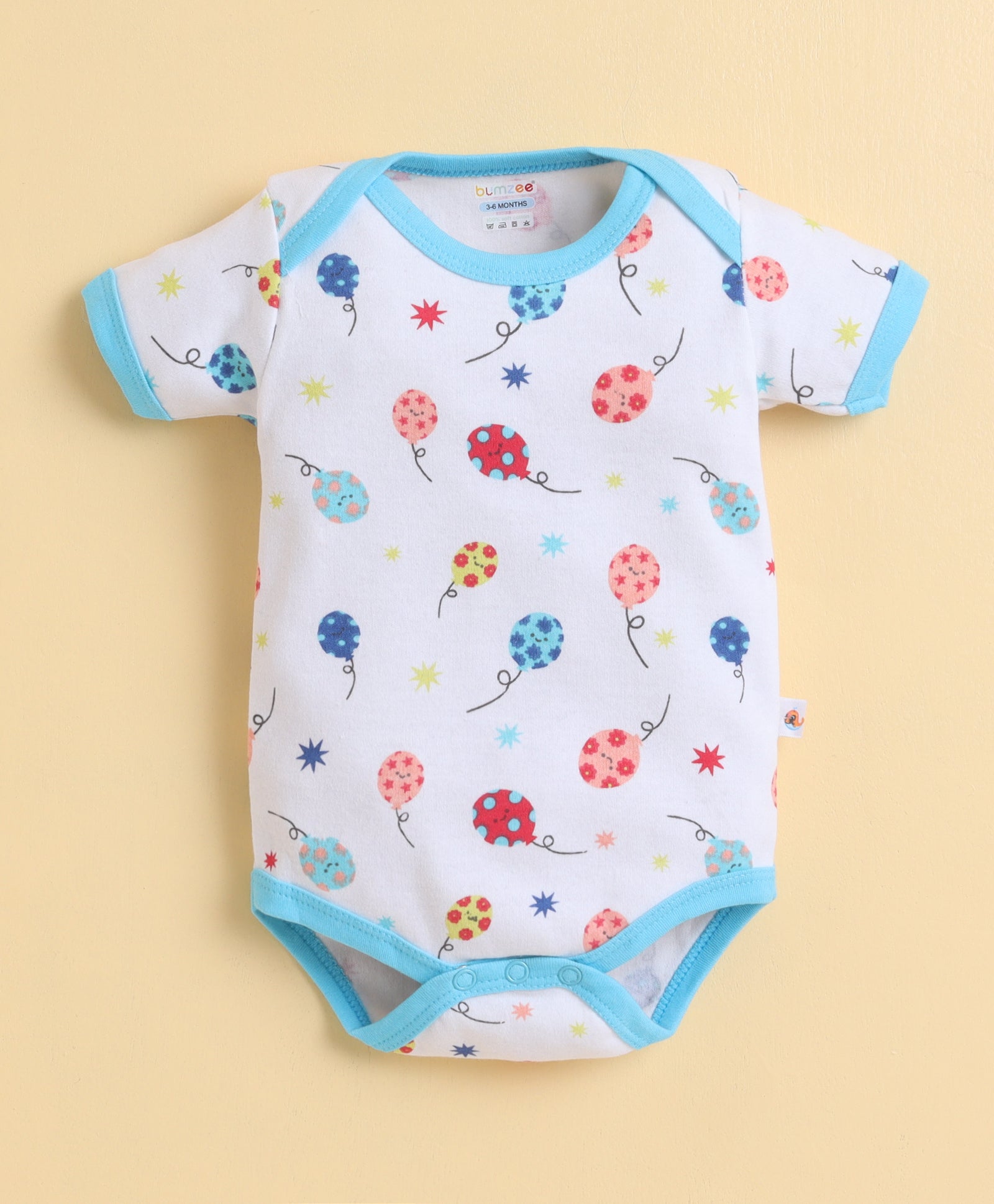 Blue & White Boys Half Sleeves Bodysuit Pack Of 3