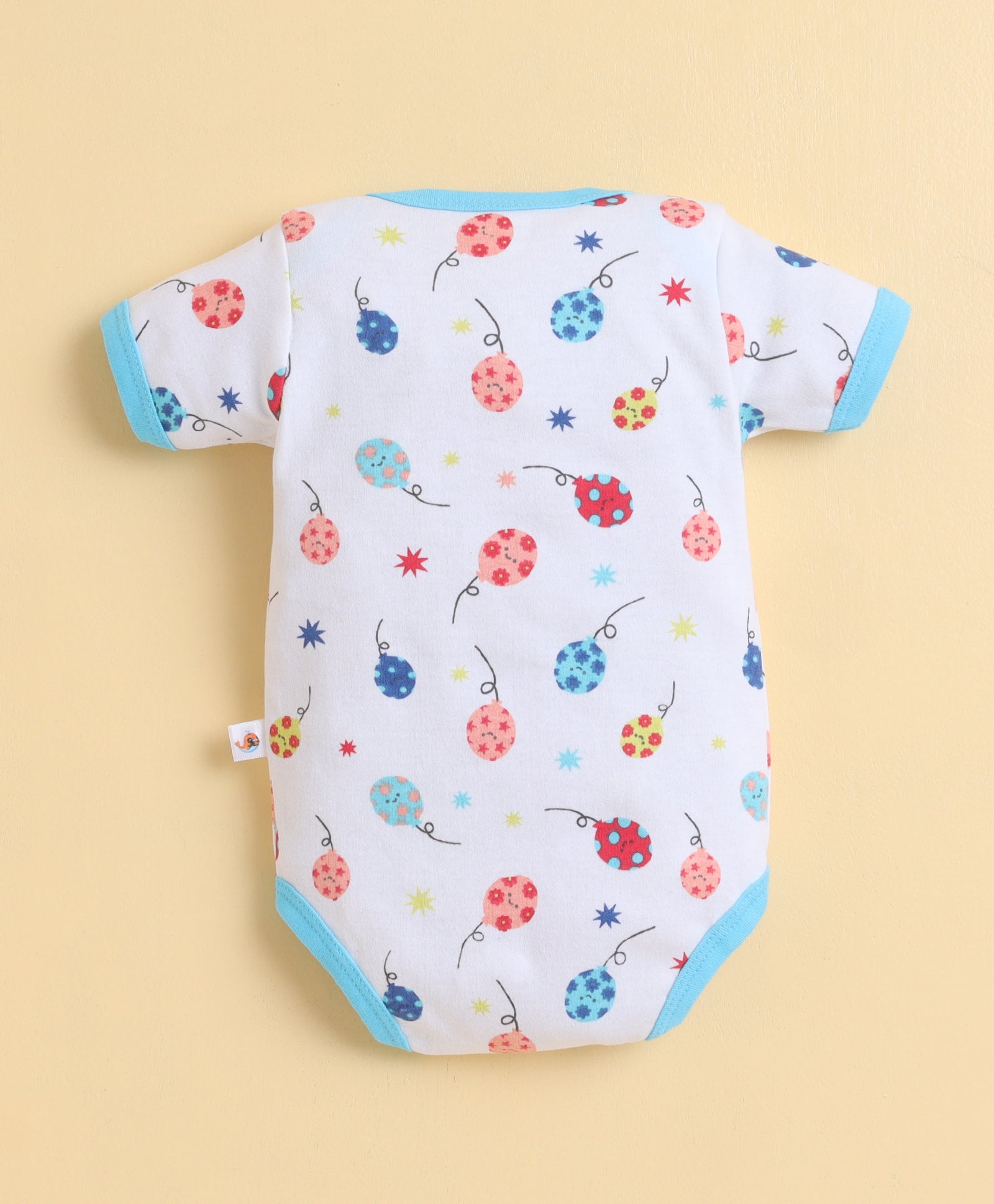 Blue & White Boys Half Sleeves Bodysuit Pack Of 3