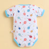 Blue & White Boys Half Sleeves Bodysuit Pack Of 3