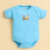 Blue & White Boys Half Sleeves Bodysuit Pack Of 3