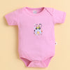 Pink & Yellow Girls Half Sleeves Bodysuit Pack Of 3