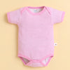 Pink & Yellow Girls Half Sleeves Bodysuit Pack Of 3