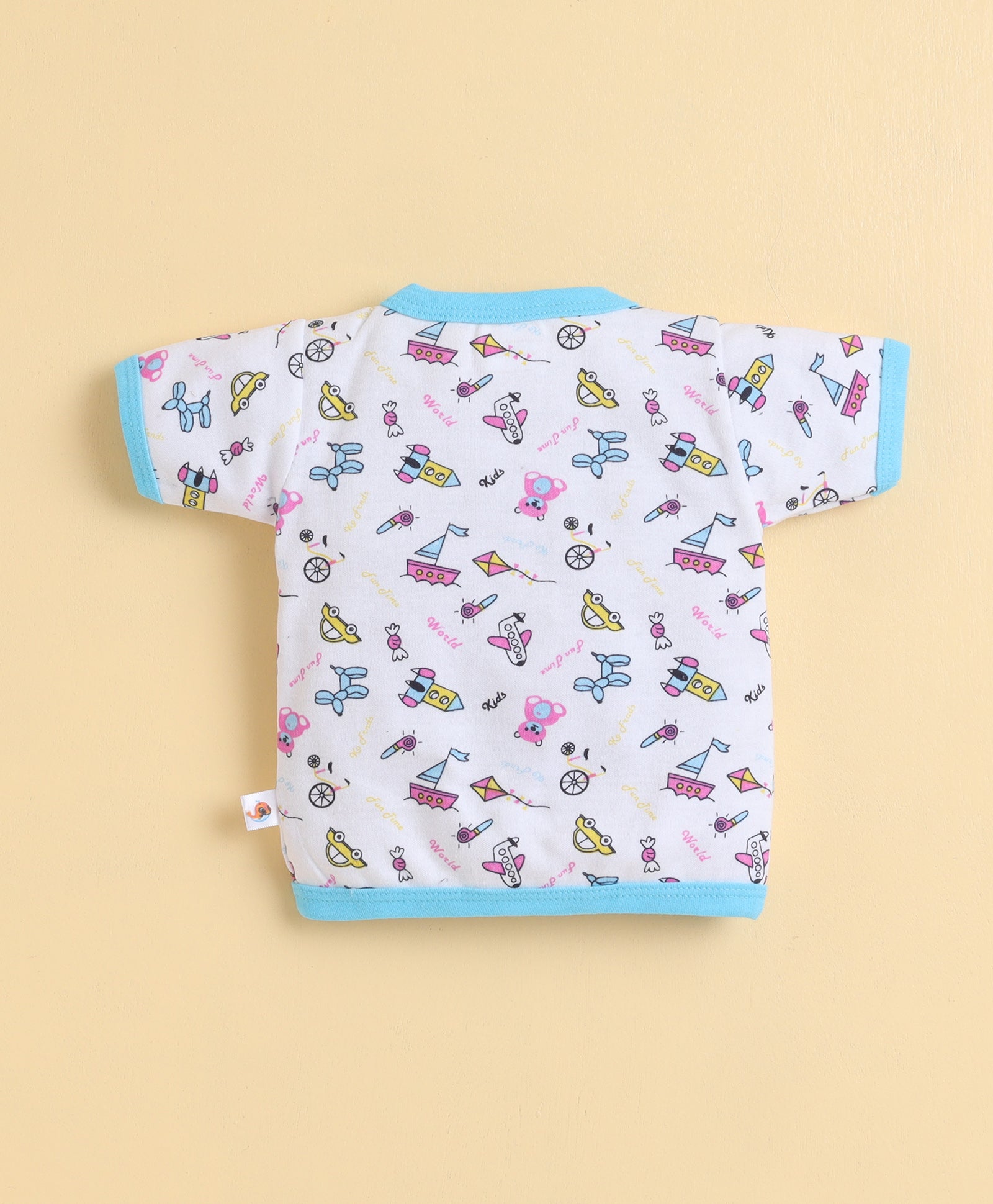 Girls Half Sleeves Jabla Blue & White Pack of 3