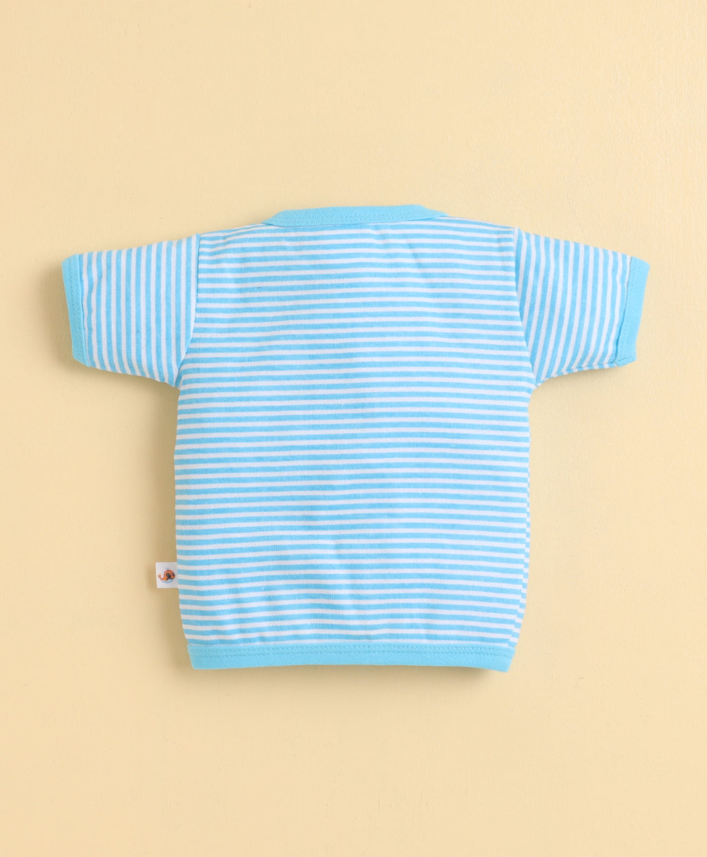 Bumzee Blue & White Graphic Print Jabla, Pack of 3, Half Sleeves, 100% Cotton (Style Peb11625)