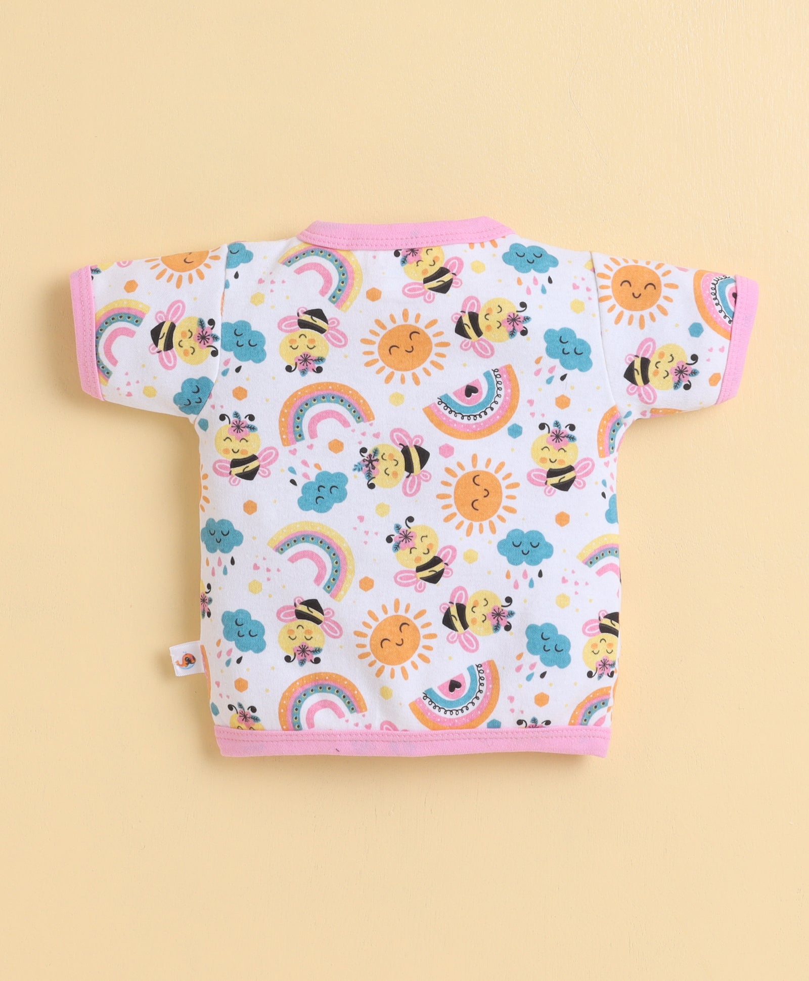 Girls Half Sleeves Jabla Pink & White Pack of 3
