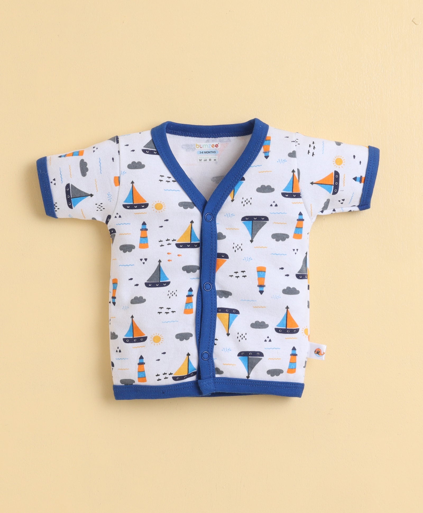Boys Half Sleeves Jabla Royal Blue & White Pack of 3