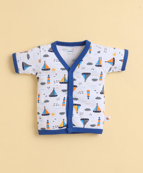 Boys Half Sleeves Jabla Royal Blue & White Pack of 3