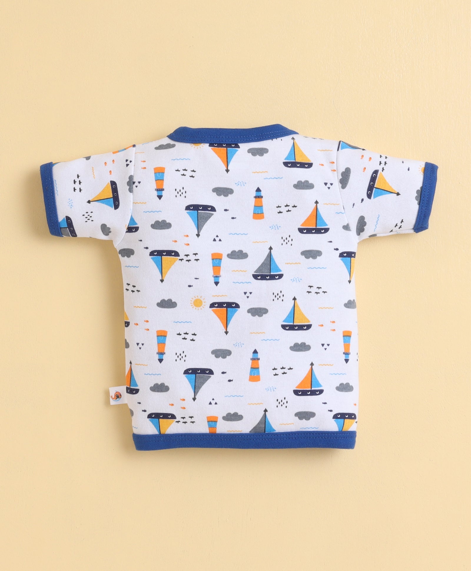 Boys Half Sleeves Jabla Royal Blue & White Pack of 3