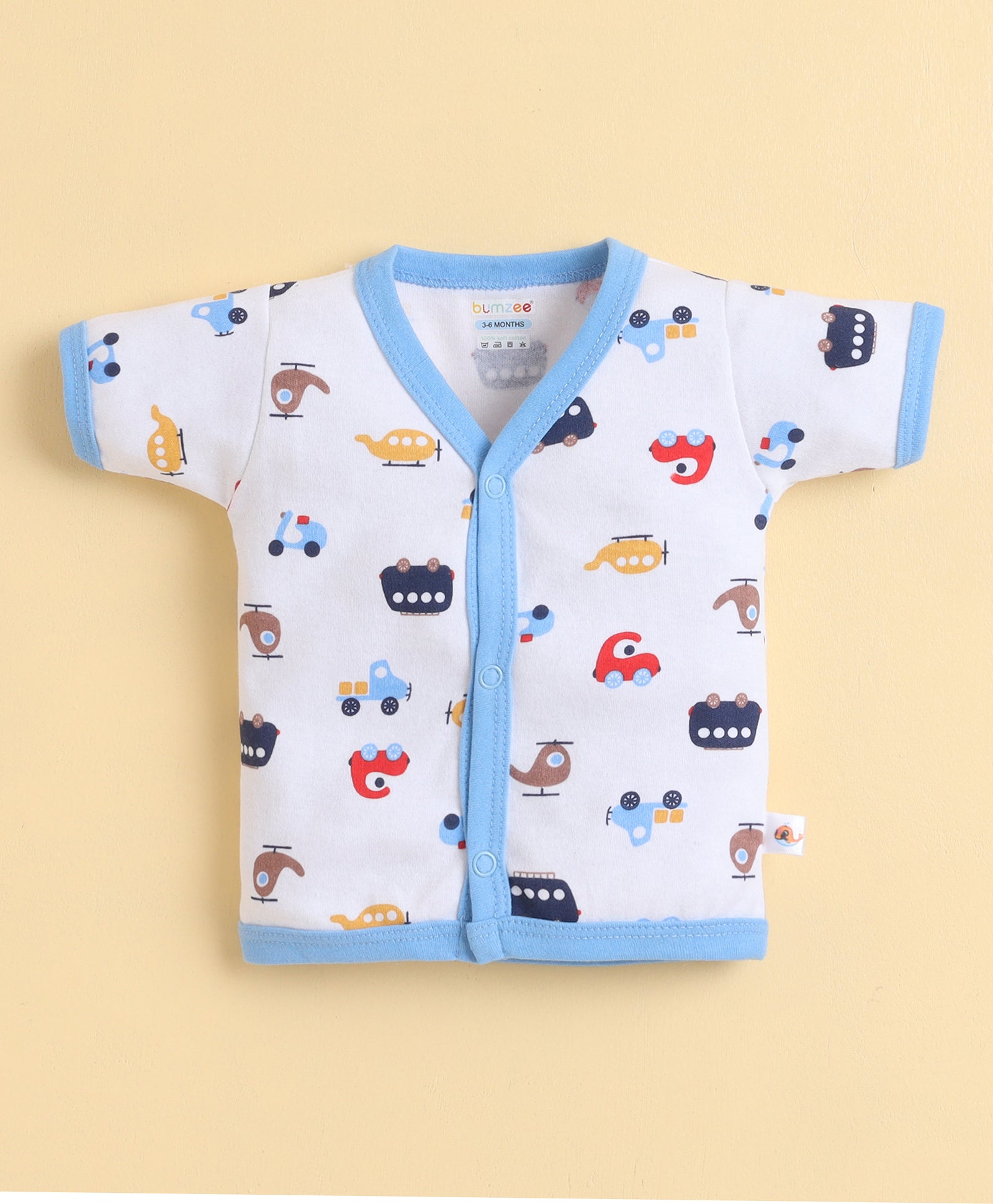 Boys Half Sleeves Jabla Sky Blue & White Pack of 3