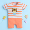 Orange Boys Half Sleeves Thigh Length Romper