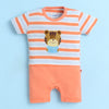 Orange Boys Half Sleeves Thigh Length Romper