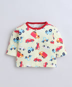 Bumzee Yellow Graphic Print Jabla & Pyjama Set, Full Sleeves, 100% Cotton