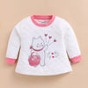 Bumzee Off White & Coral Pink Embroidered Winter Set, Full Sleeves, Padded