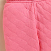 Bumzee Off White & Coral Pink Embroidered Winter Set, Full Sleeves, Padded