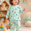 Bumzee Green Animal Print Winter Set, Full Sleeves, Padded (Style Peb11655)