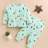 Bumzee Green Animal Print Winter Set, Full Sleeves, Padded (Style Peb11655)