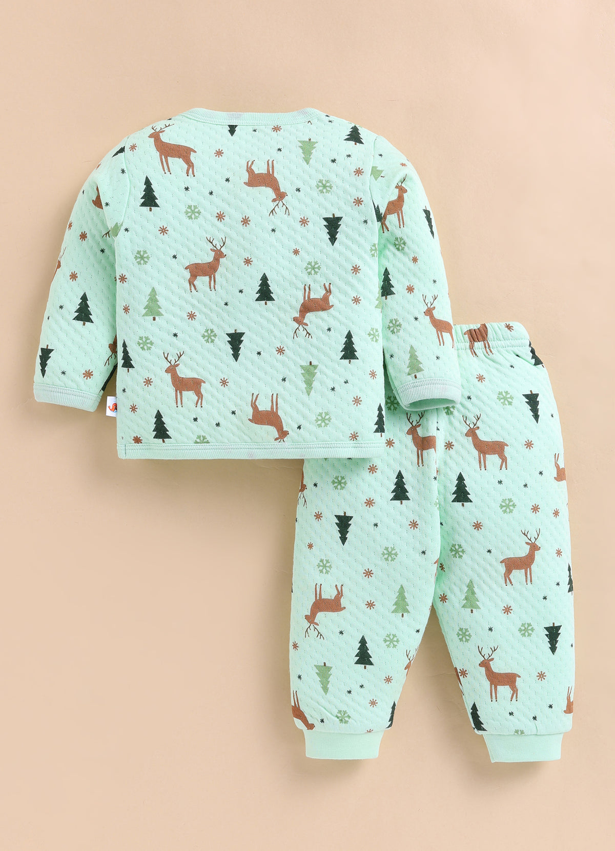 Bumzee Green Animal Print Winter Set, Full Sleeves, Padded (Style Peb11655)