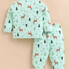 Bumzee Green Animal Print Winter Set, Full Sleeves, Padded (Style Peb11655)