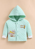 Bumzee Green & White Animal Print Winter Set, Full Sleeves, Padded