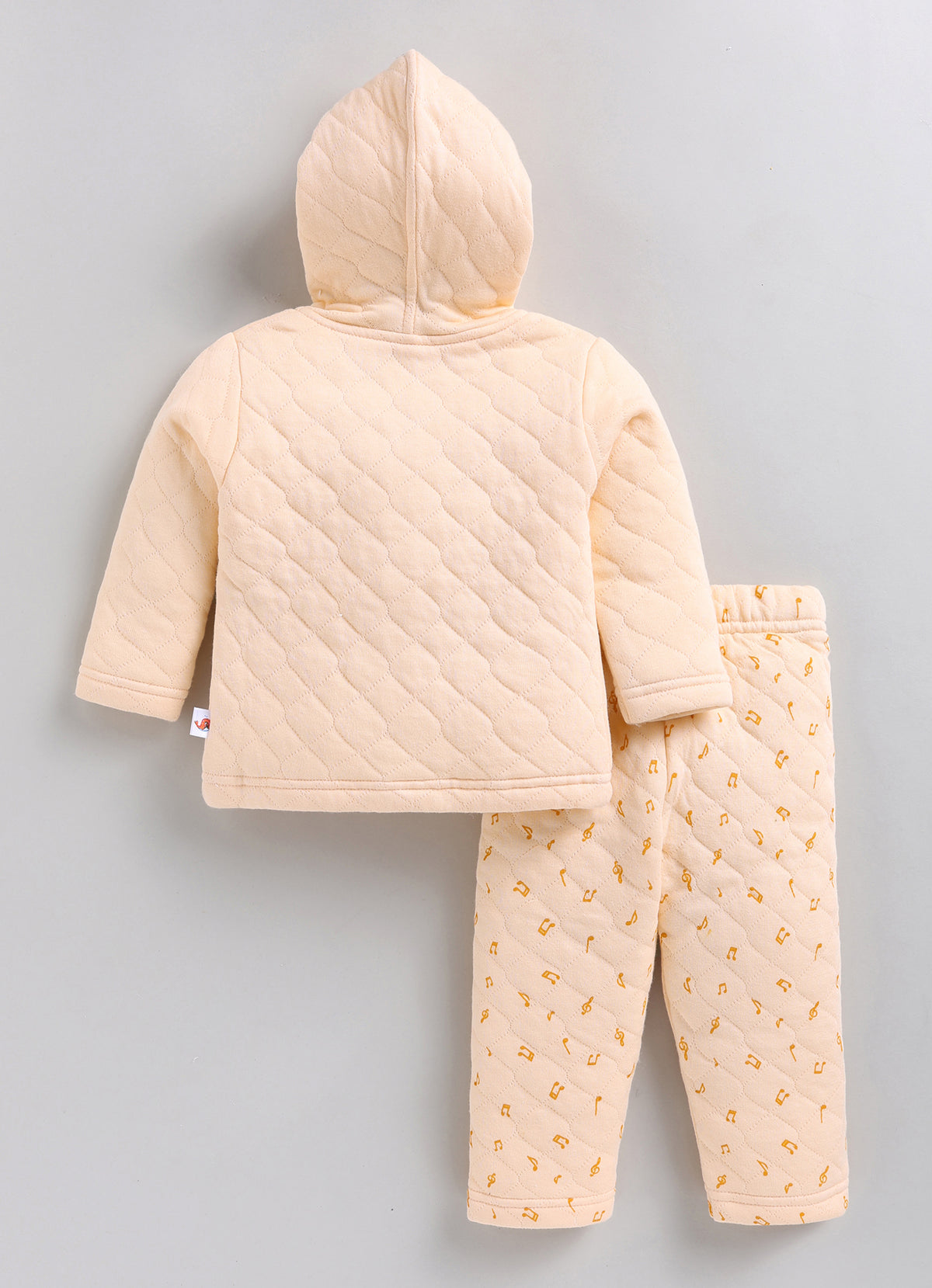 Bumzee Peach Embroidered Winter Set, Full Sleeves, Padded
