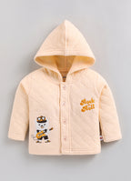 Bumzee Peach Embroidered Winter Set, Full Sleeves, Padded
