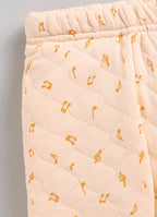 Bumzee Peach Embroidered Winter Set, Full Sleeves, Padded
