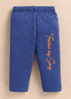 Bumzee White & Navy Animal Print Winter Set, Full Sleeves, Padded