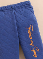 Bumzee White & Navy Animal Print Winter Set, Full Sleeves, Padded
