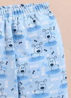 Bumzee Blue Animal Print Winter Set, Full Sleeves, Fleece (Style Peb11660)